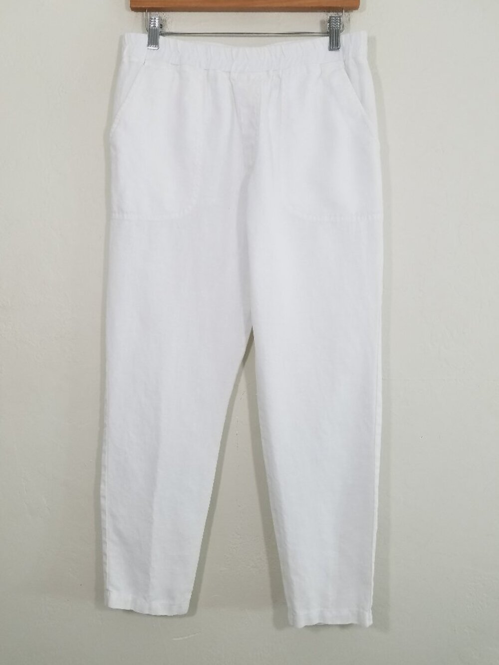 Not Monday Linen Pull-On Pants White Size S